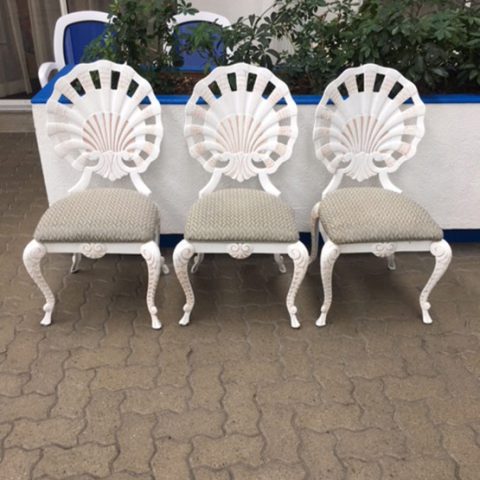 3 Wrought Iron Chairs With Cushions