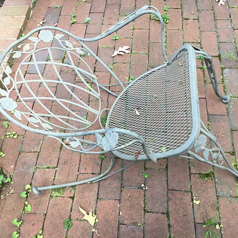 Photo Of A Crushed Wrought Iron Chair