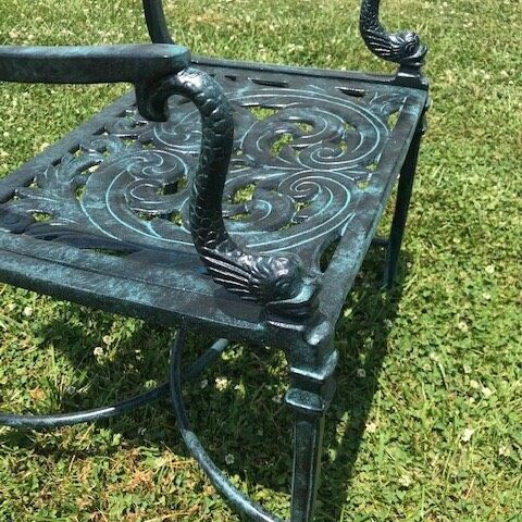 Photo Of Outdoor Metal Bench With 2-Stage Antique Finish