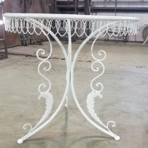 Photo Of A Restored Mccaslin Table Base After Powder Coating